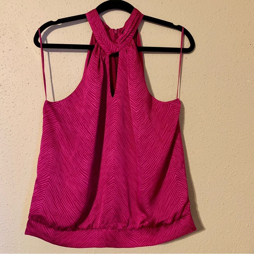 Ann Taylor Fuschia Halter Blouse- Size 12